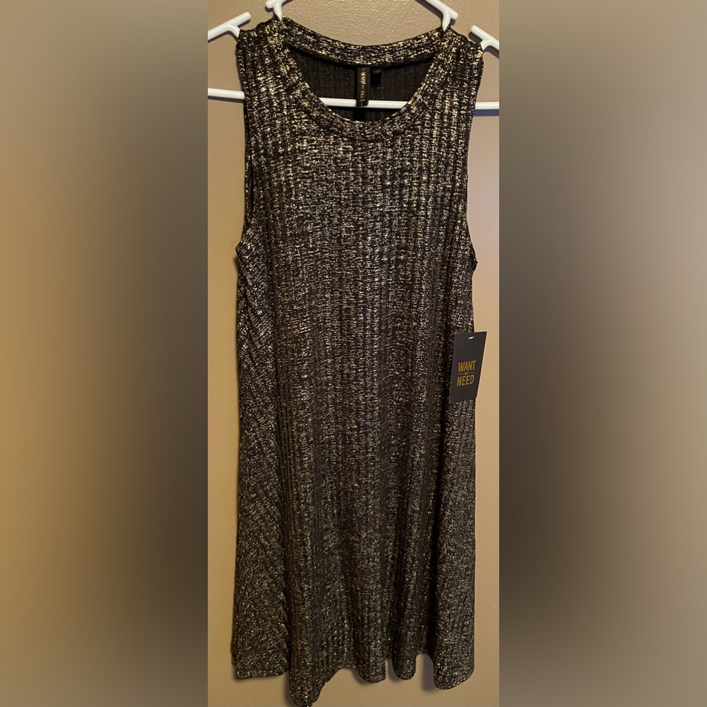 NWT Want And Need Gold Sparkle Shift Dress! FINAL SALE